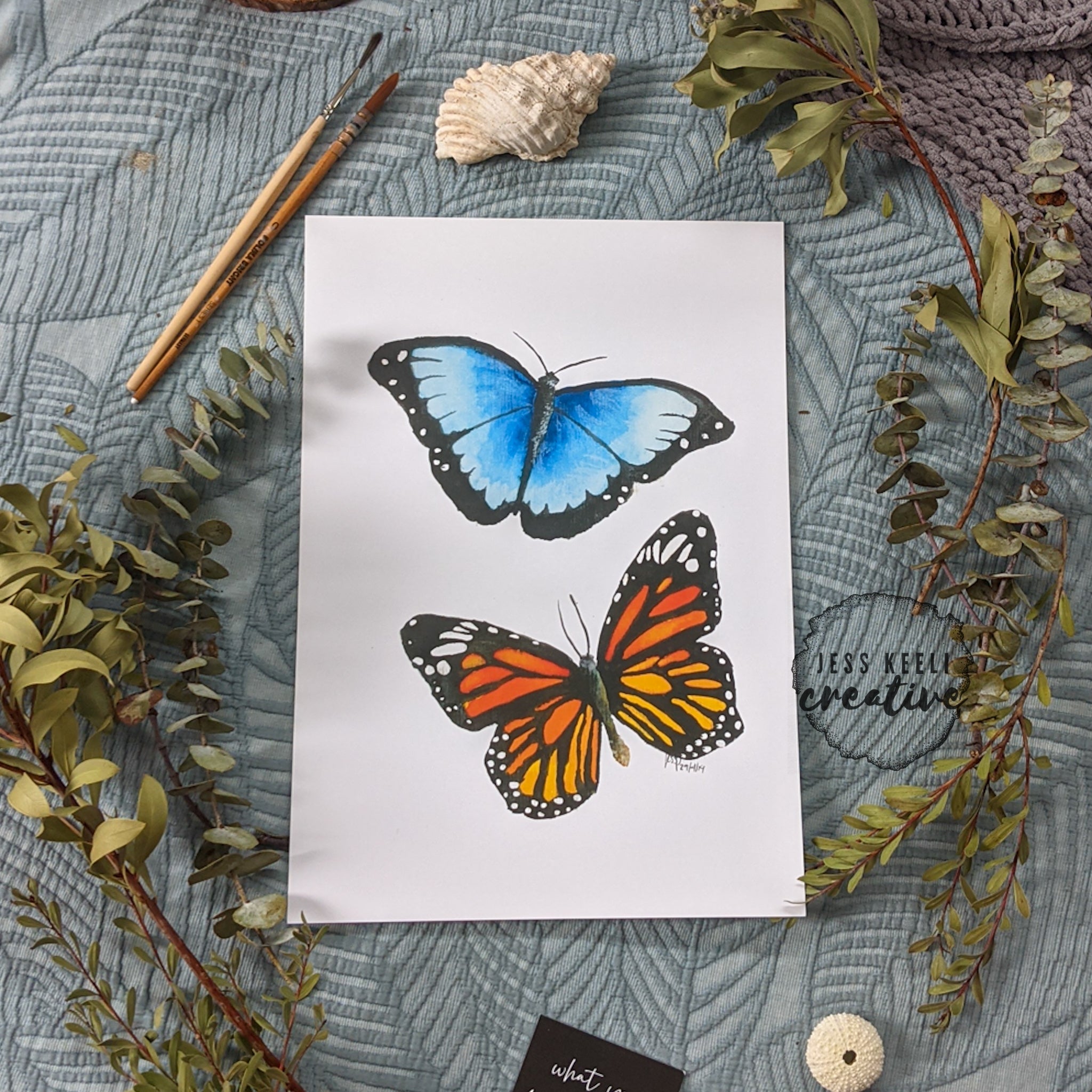 BETH & MINA - Blue Morpho & Monarch Butterflies